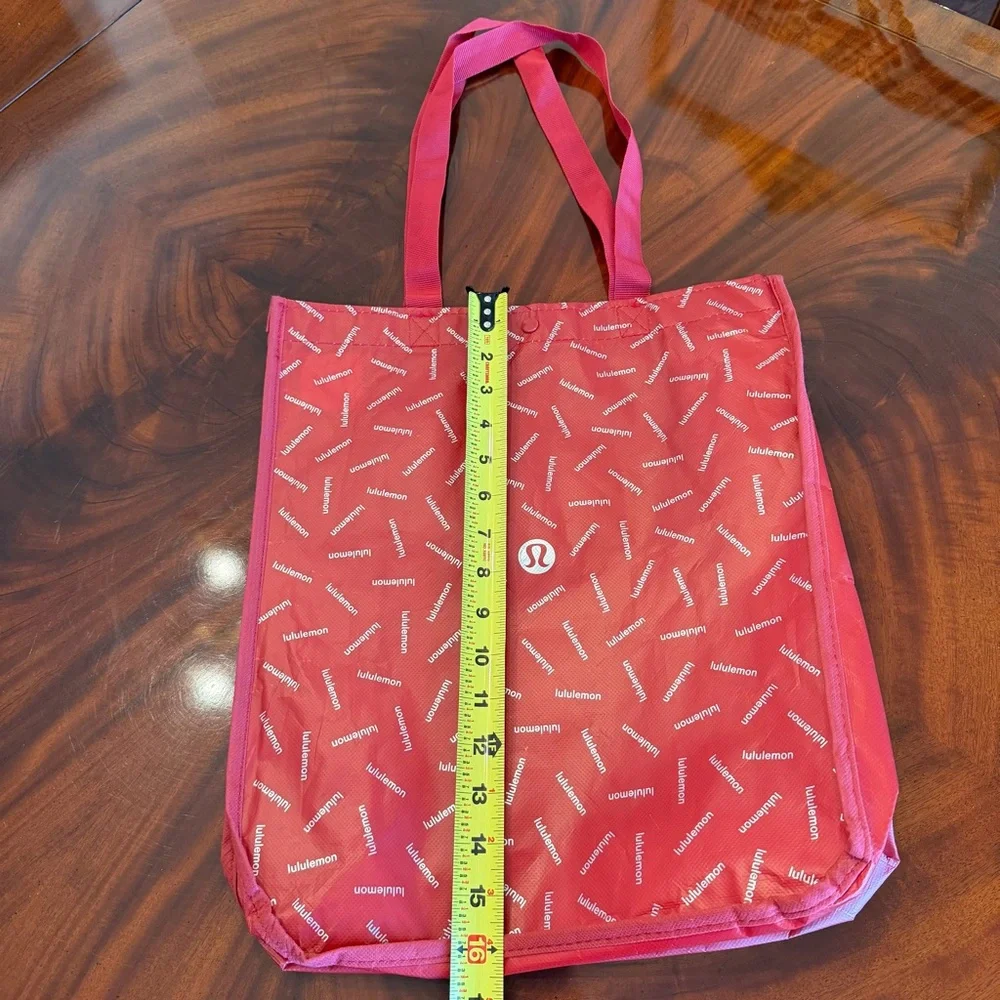 NEW Lululemon Large Reusable Shopper Bag Red Logo Print